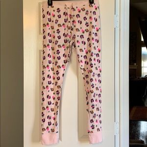 Pink leopard print pajama pants